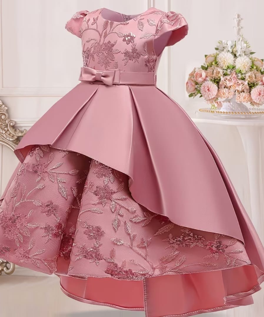 Peach Flower Girl dress